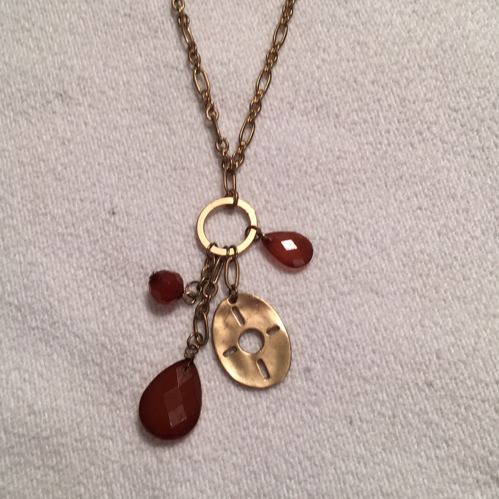 Antiqued gold necklace